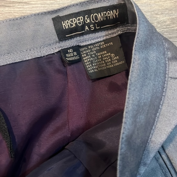 Metallic Gray pants, size 16 (runs small), only worn once - Picture 4 of 5